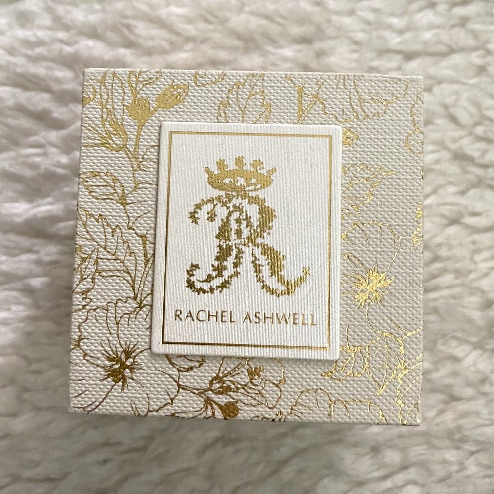 Rachel Ashwell Elegant White and Gold Floral Print Jewelry Box